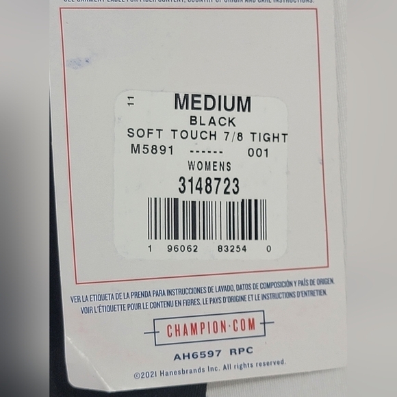 Champion Soft Touch Mesh 7/8 Tight Black Legging Women's Size Medium - Picture 12 of 12